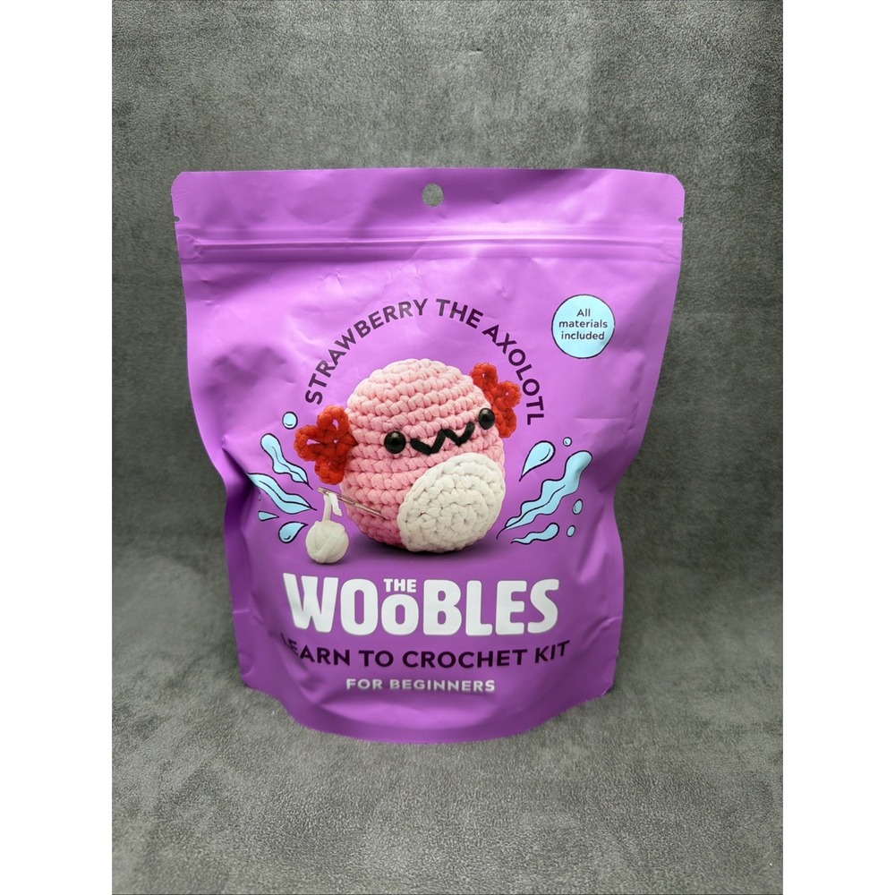 The Woobles Strawberry The Axolotl Learn to Crochet Kit for Beginners